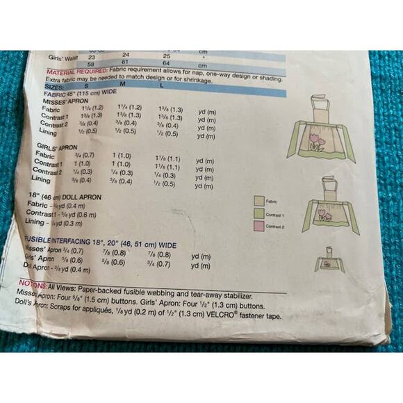 Kwik sew 4105 womens girls 18" doll apron pattern - Picture 5 of 5